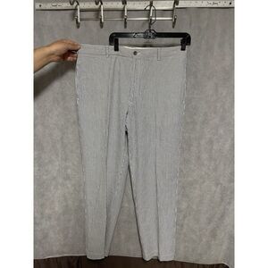 Brooks Brothers Pants Men 36X32 Blue White Hickory Stripe Seersucker Slacks Golf